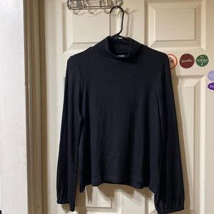 Madewell Mock Neck Bubble-Sleeve Top